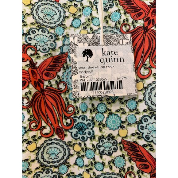 kate quinn short sleeve lap neck bodysuit Firebird organic cotton 6-12 mos NWT - Picture 3 of 3